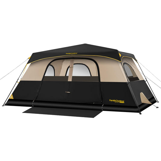 FanttikOutdoor 8-Person Instant Cabin Tent – 60 Second Setup, Waterproof Rainfly & Windproof, Large Family Camping Tent with Carry Bag