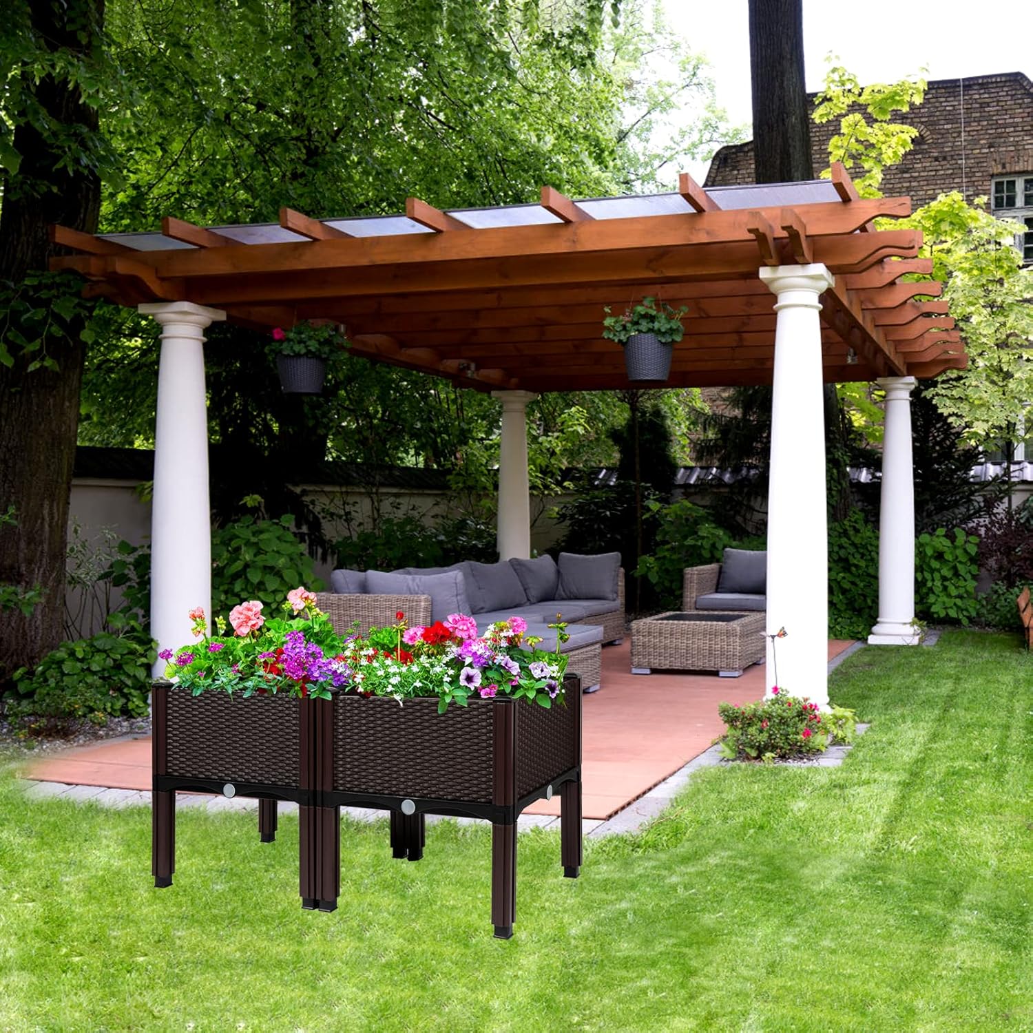 Raised flower beds