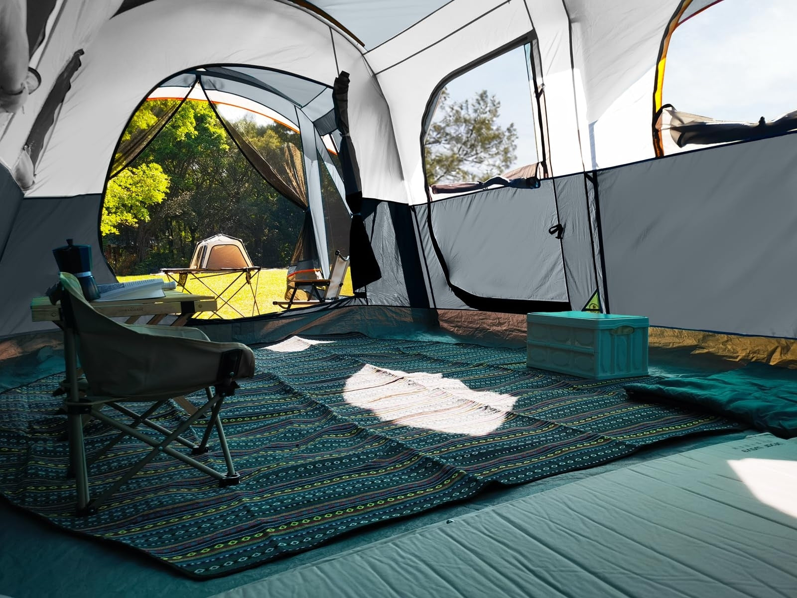 8-Person Waterproof Tunnel Tent with Screened Porch – Extra Large Family Camping Tent 20' x 9', Cabin Style, Rain Fly Included