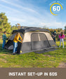 FanttikOutdoor 8-Person Instant Cabin Tent – 60 Second Setup, Waterproof Rainfly & Windproof, Large Family Camping Tent with Carry Bag
